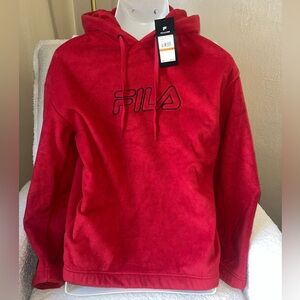 Fila Men's red fleece hoodie size small new with tags